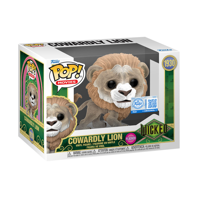 Funko Pop! Movies: Wicked – Cowardly Lion (Flocked) Exclusive #1930 With Protector