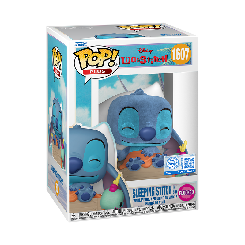 Funko Pop! Plus: Disney Lilo & Stitch - Sleeping Stitch in Box (Flocked) Exclusive #1607 With Protector