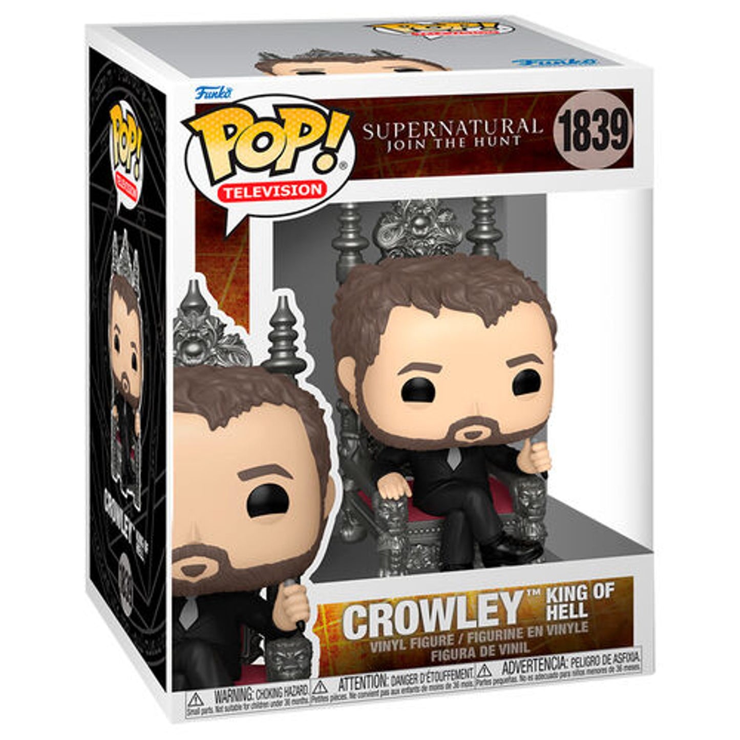 Funko Pop! Premium: Supernatural Crowley King of Hell #1839 With Protector