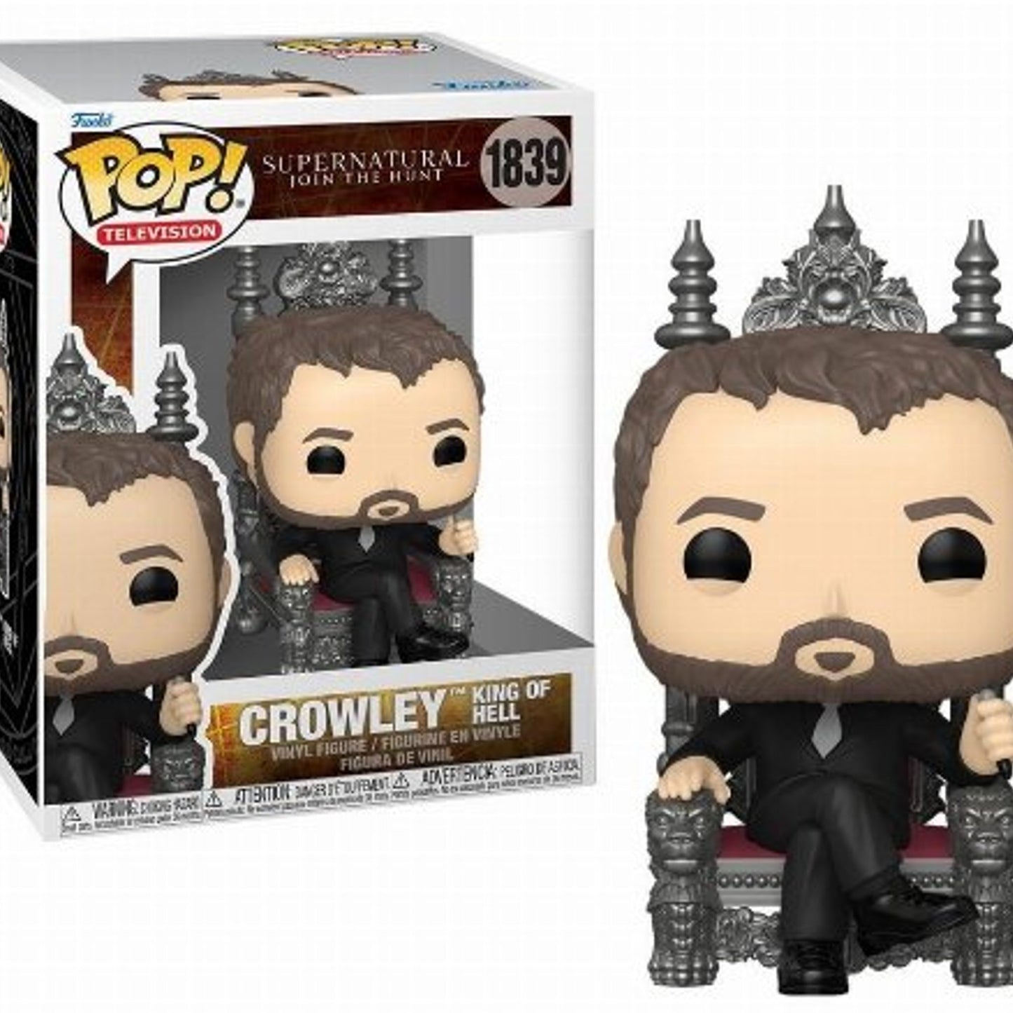 Funko Pop! Premium: Supernatural Crowley King of Hell #1839 With Protector