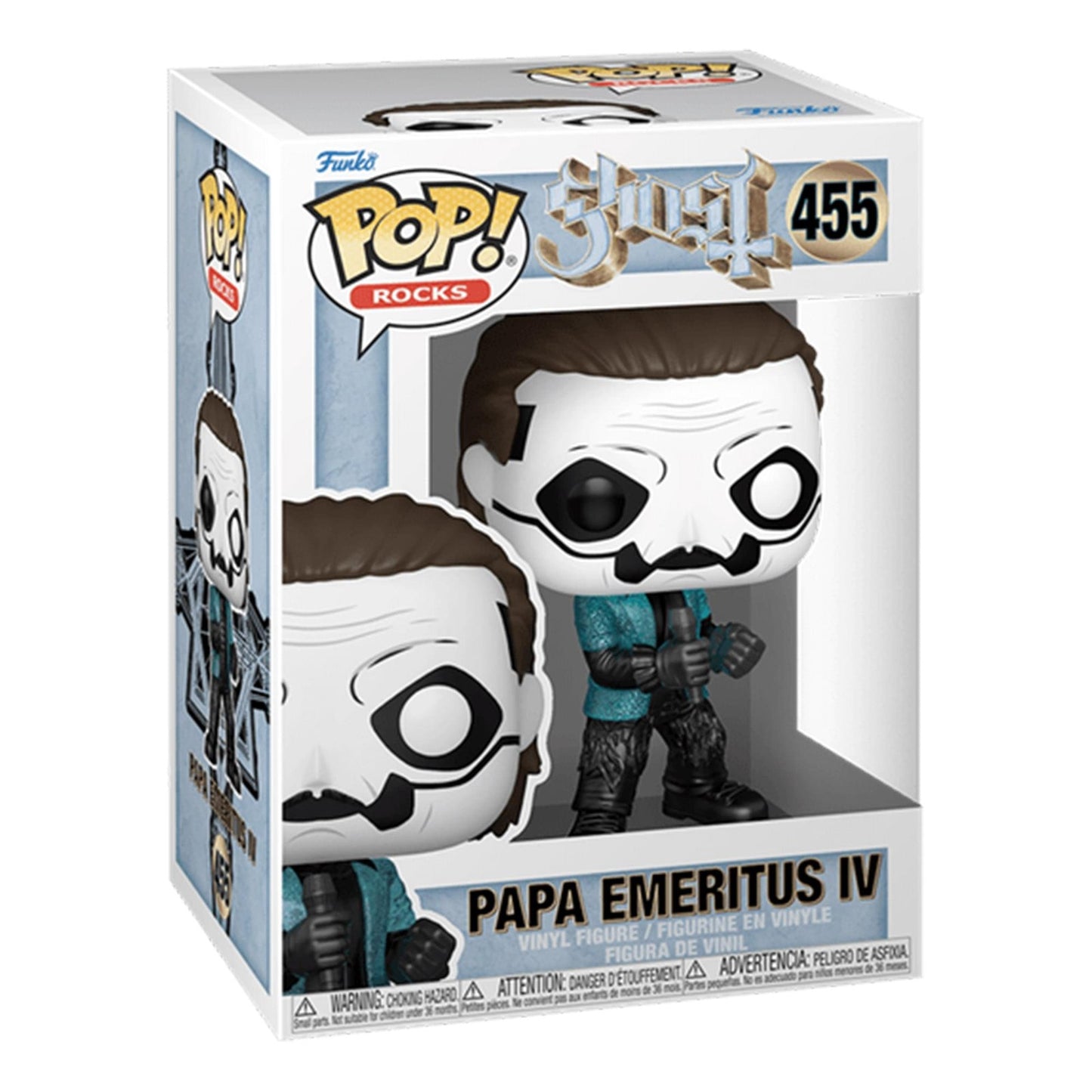 Funko Pop! Rocks Ghost Papa Emeritus IV (Blue Jacket) (Glitter) #455 With Protector