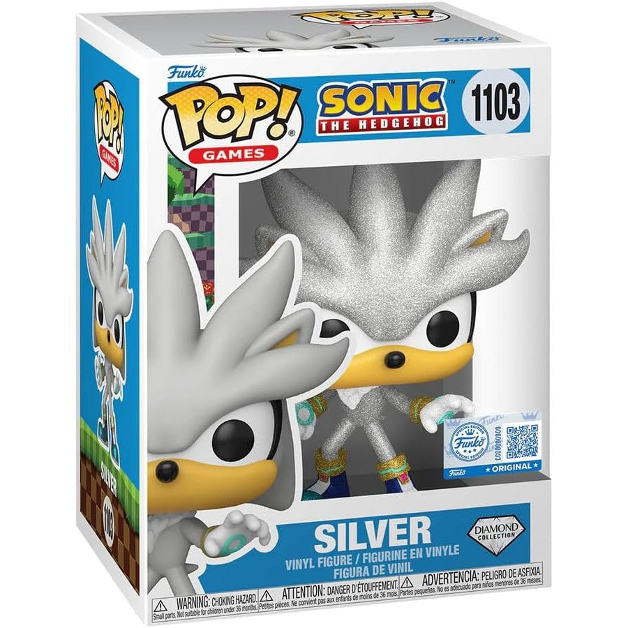 Funko Pop! Sonic The Hedgehog: Sonic Silver Diamond Glitter #1103 With Protector