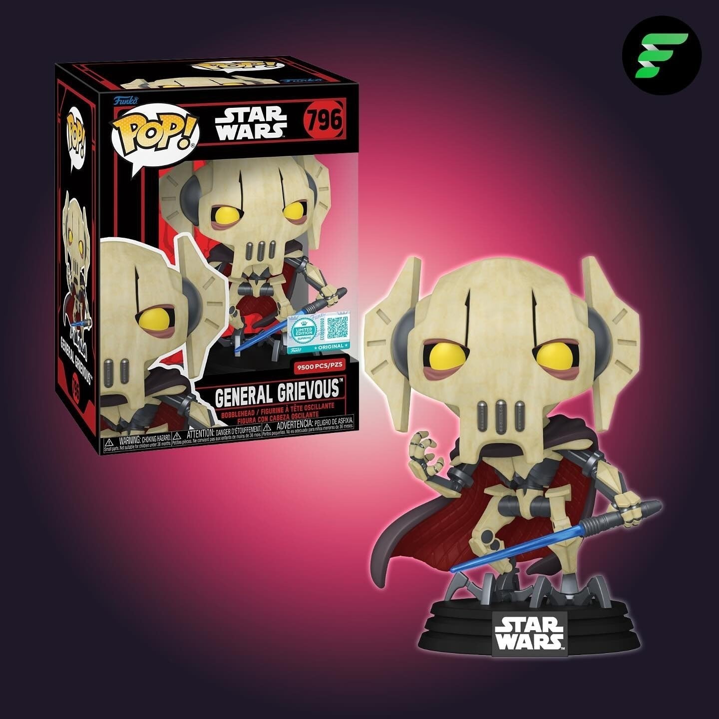 Funko Pop! Star Wars - General Grievous Limited Ed Exclusive #796 With Protector