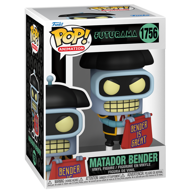 Funko Pop! Television: Futurama - Bender (Matador) #1756 With Protector