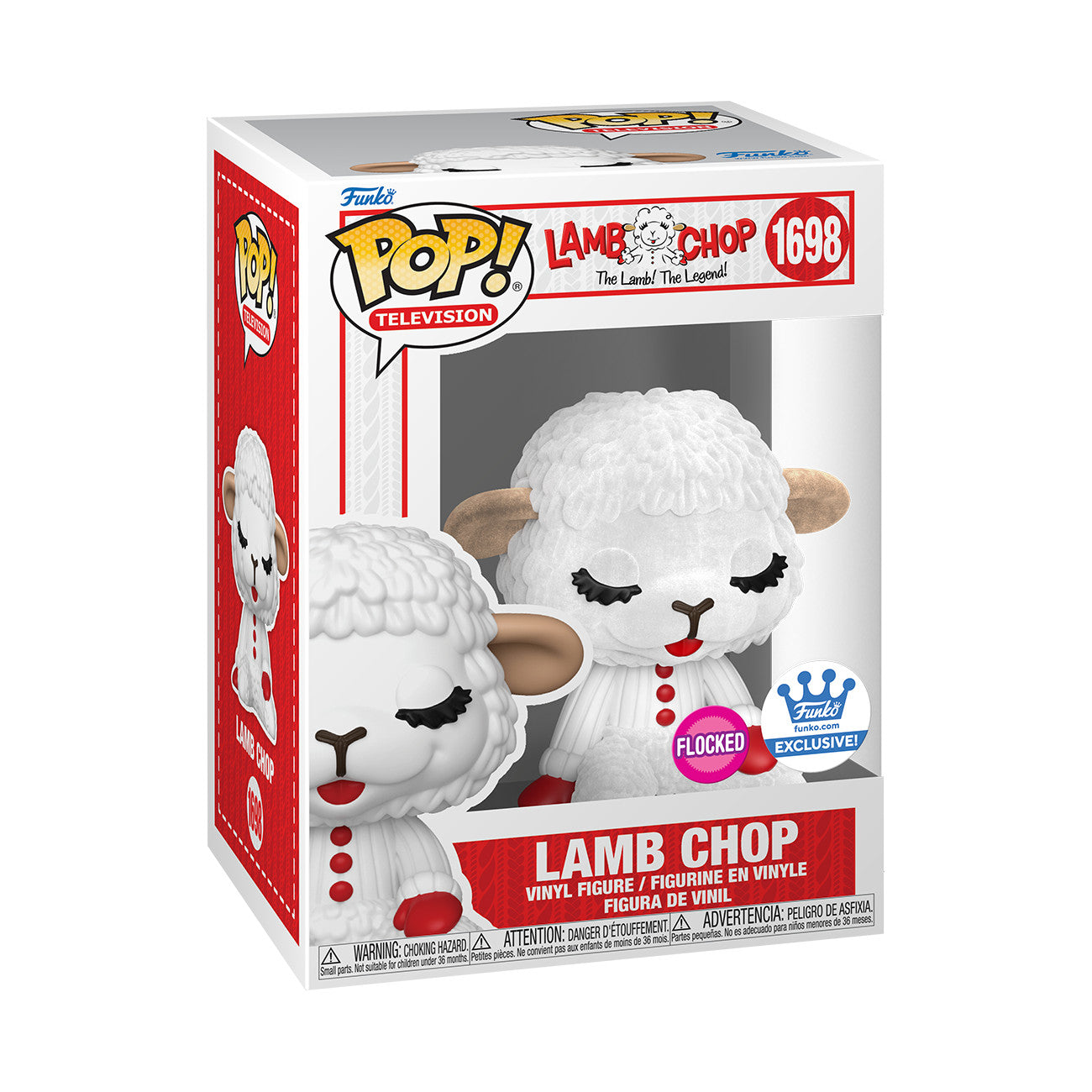 Funko Pop! Television Lamb Chop - Lamb Chop (Flocked) Funko Shop Exclusive #1698 With Protector