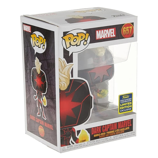Marvel - Dark Captain Marvel 2020 Summer Convention Limited Edition Exclusive #657 Funko Pop! With Protector
