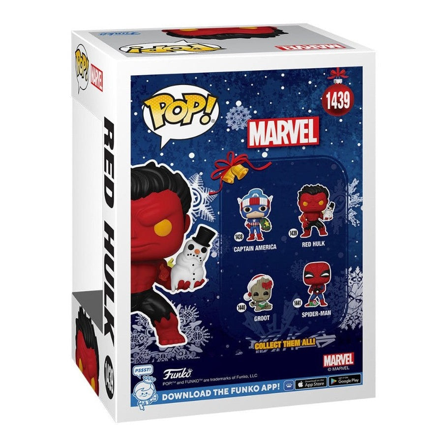Marvel Holiday Red Hulk #1439 Funko Pop! With Protector