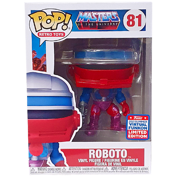 Masters of the Universe - Roboto Virtual FunKon 2021 Exclusive Funko Pop! With Protector