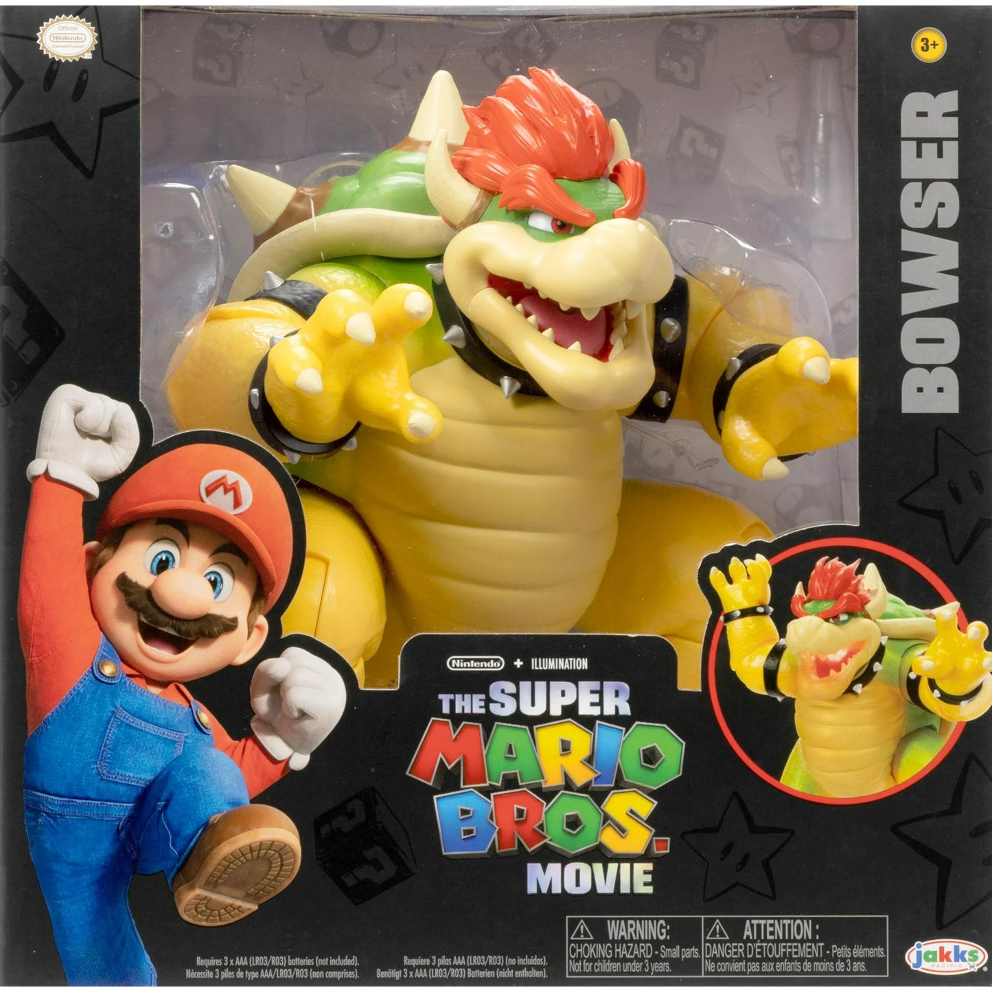 Nintendo Super Mario Bros. Movie Bowser Figure with Fire Breathing Effect