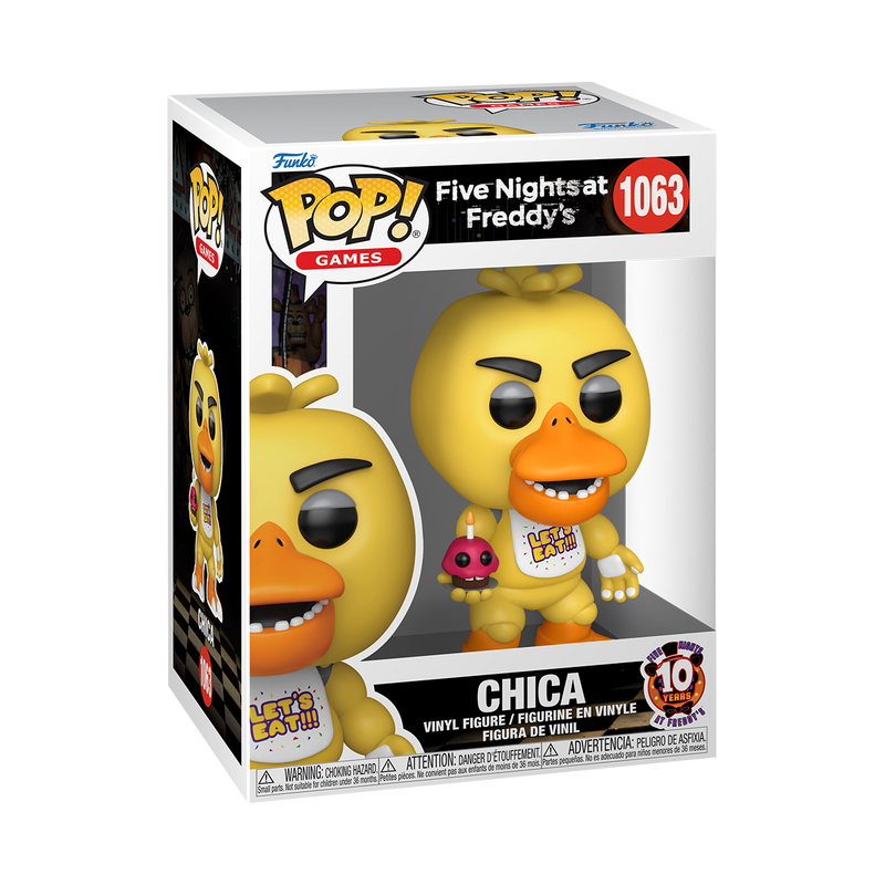 Pop! Games: Five Nights At Freddy's 10th Anniversary Chica #1063 With Protector