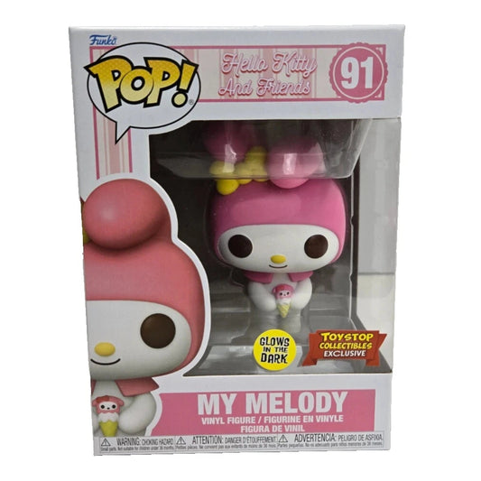 Hello Kitty And Friends - My Melody as Ice Cream # 91 GITD Toystop Exclusive Funko Pop