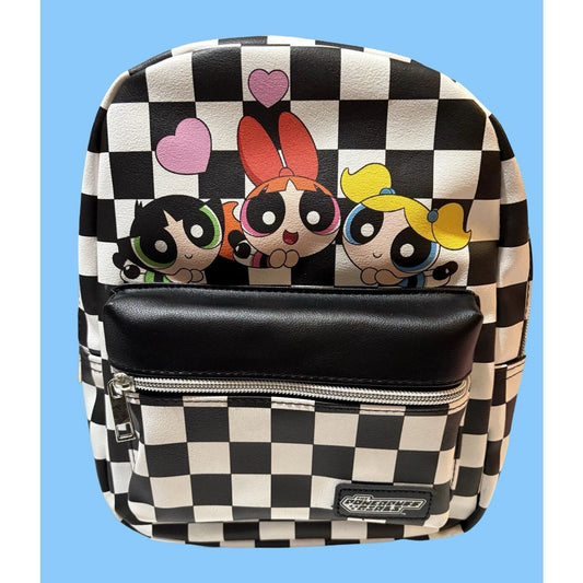 Bioworld Powerpuff Girls Black and White Checkered Mini Backpack