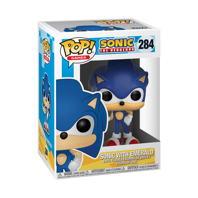 Sonic The Hodgehog - Sonic With Emerald #284 Funko Pop! With Protector