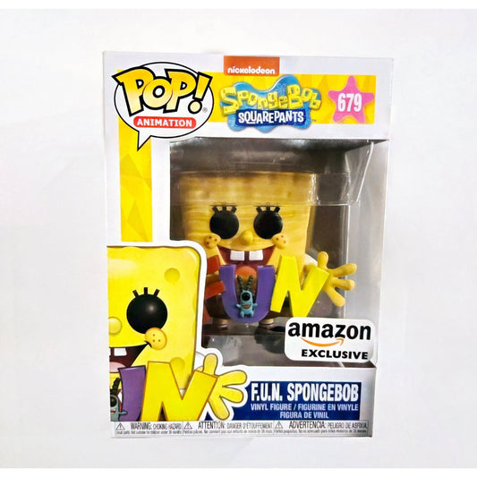 Spongebob Squarepants - Spongebob and Plankton with Fun Song Letters #679 Amazon Exclusive Funko Pop! With Protector
