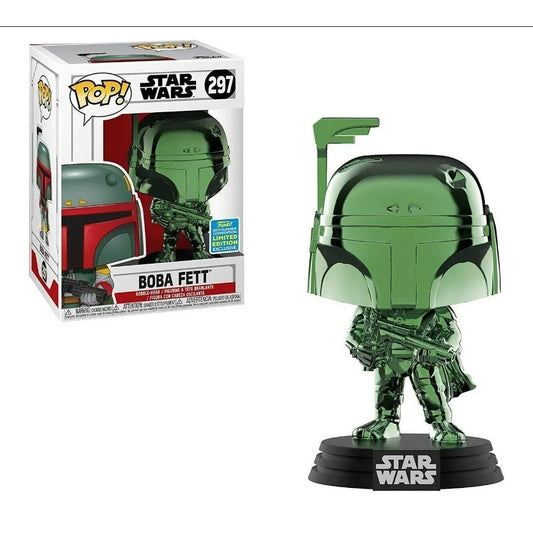 Star Wars - Boba Fett #297 Green Chrome 2019 Limited Edition Funko Pop! With Protector