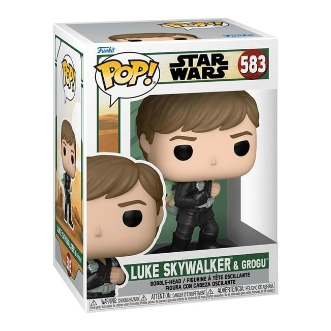 Star Wars - Luke Skywalker & Grogu #583 Funko Pop! With Protector