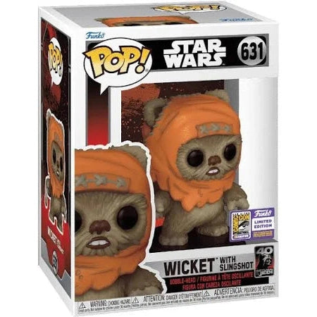 Star Wars - Wicket with Slingshot #631 Summer Convention Limited Edition Funko Pop! With Protector