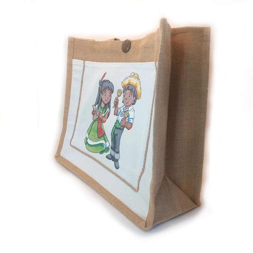Yamibliss Jibarito Couple Tote Bag with Matching Keychain Bundle